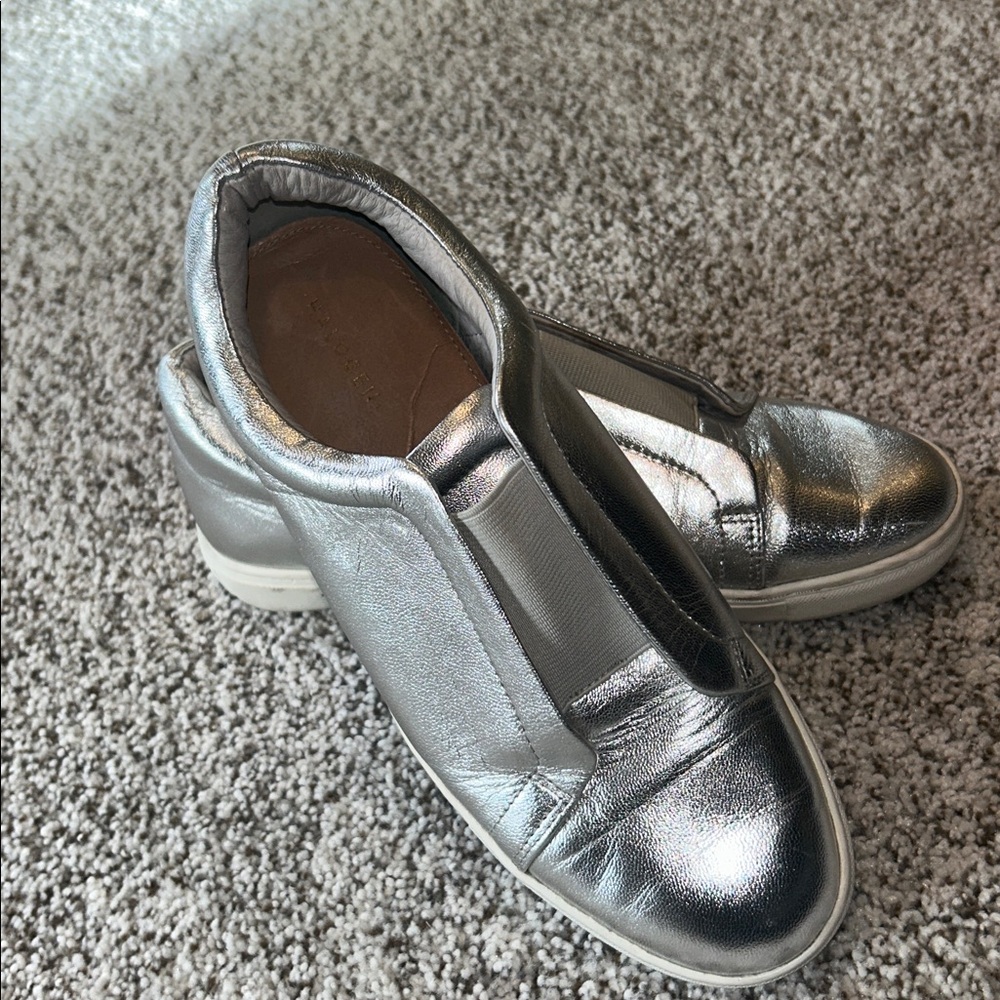 Halogen Metallic Silver Sneakers